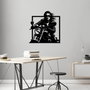 Wallity Rider Escultura de Pared de Metal Negra